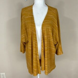 LuLaRoe Ribbed Mustard Gold Duster Cardigan Sweater Size Large